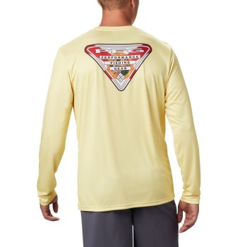 Columbia PFG Terminal Tackle State Triangle Long Sleeve, Sudaderas Naranjas Para Hombre | 938416-MOY